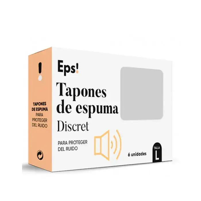 EPS Discreet Foam Earplugs, 6 Units