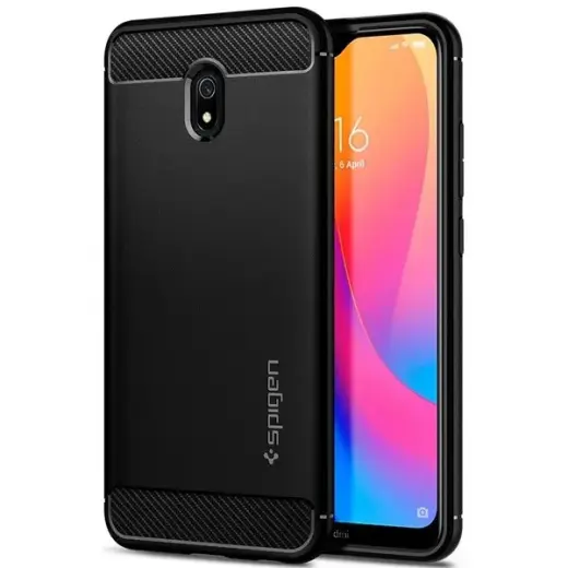 Spigen Rugged Armor Redmi 8A melnā krāsā