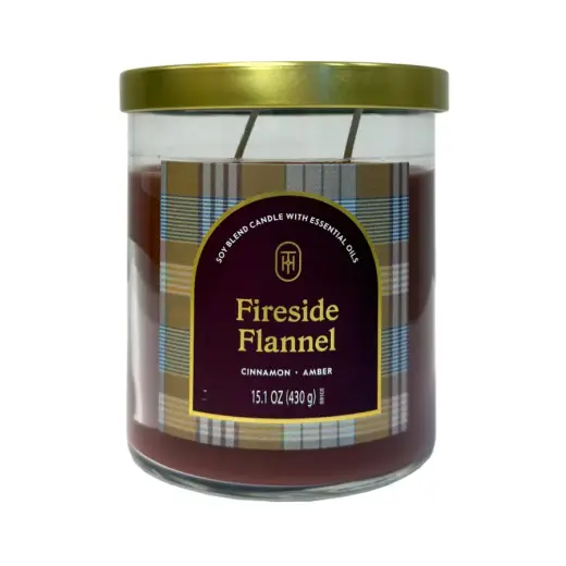 Aromātiskā svece Fireside Flannel 430gr, +/- 50h