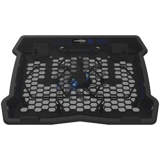 CANYON NS02, Cooling stand single fan with 2x2.0 USB hub, support up to 10”-15.6” laptop, ABS plastic and iron, Fans dimension:125*125*15mm(1pc), DC 5V, fan speed: 800-1000RPM, size:340*265*30mm, 406g
