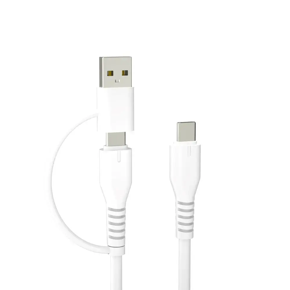 Forever KR2W1-00 3-in-1 datu pārraides un uzlādes vads | USB-C uz USB-C | 15W | 1.5m | balts