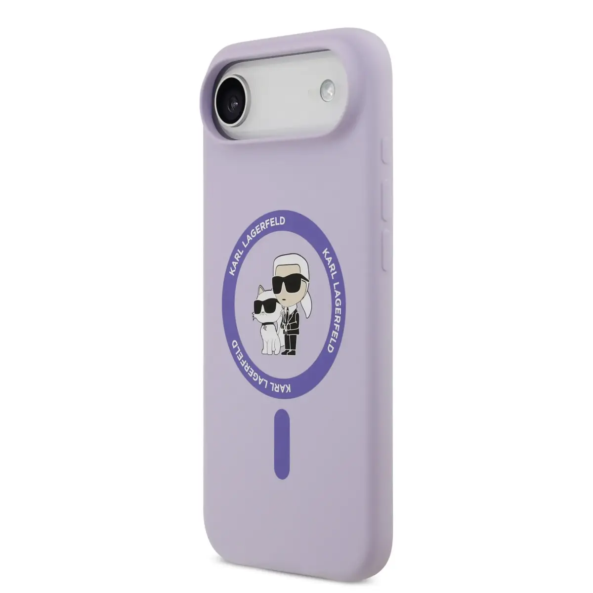 Karl Lagerfeld Liquid Silicone maciņš ar MagSafe atbalstu telefonam iPhone 17 Air violets