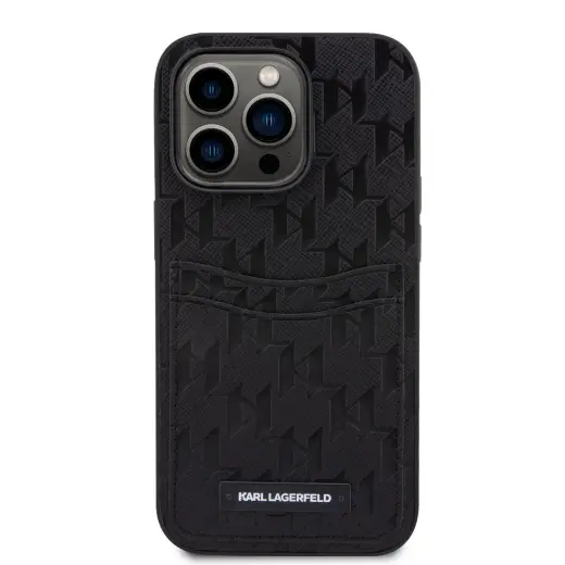 Karl Lagerfeld Saffiano Monogram Card Slot Case for iPhone 13 Pro Black