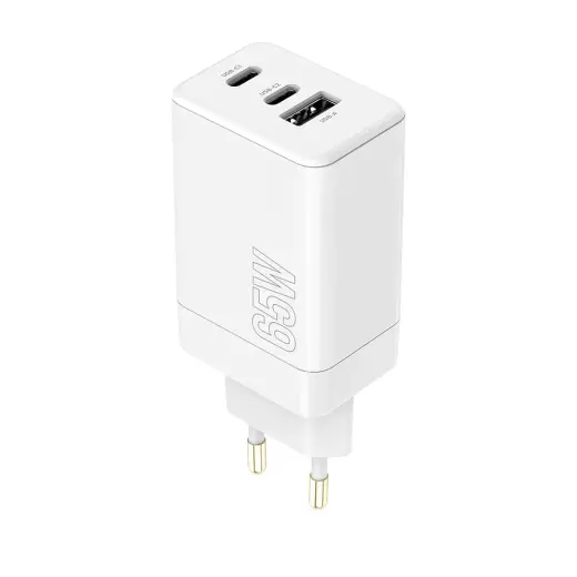 Maxlife MXTC-08-65ACC travel charger | 65W | PD, QC | USB-C, USB-A | white