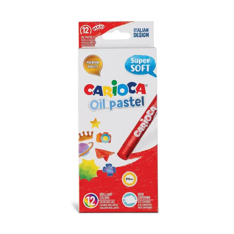 Eļļas krītiņi CARIOCA, 10mm, 12gab