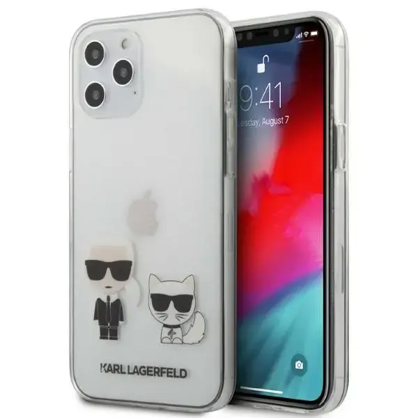 KLHCP12LCKTR Karl Lagerfeld PC|TPU Karl & Choupette Case for iPhone 12 Pro Max 6.7 Transparent