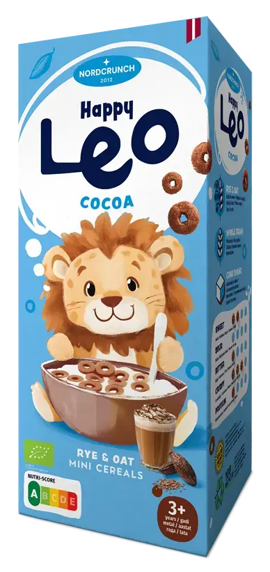 Happy Leo rudzu un auzu pārslas ar kakao, Organic, 150g