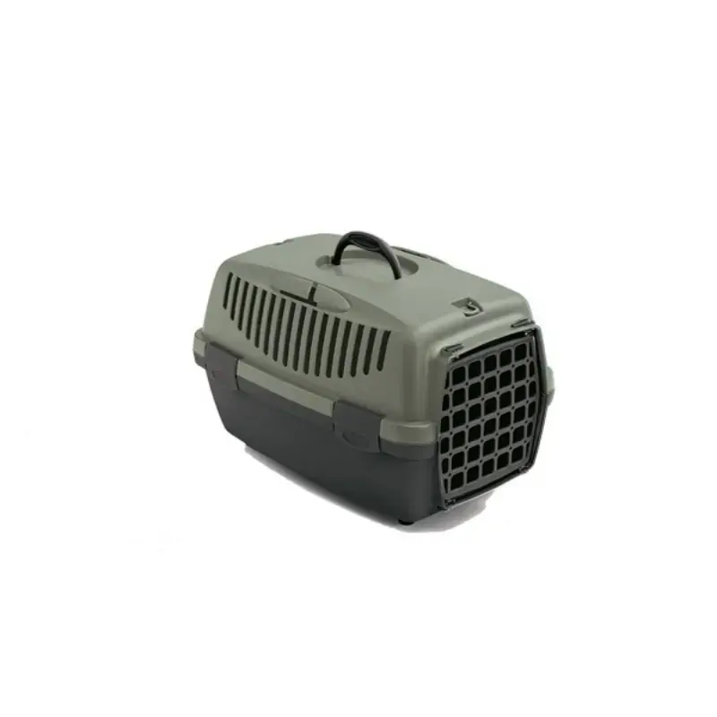 Transportēšanas būris Gulliver 1 ar plastmasas durvīm 48x32x31cm pelēks|zaļš