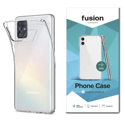 Fusion Ultra Clear Series 2 mm Izturīgs Silikona Aizsargapvalks Samsung A515 Galaxy A51 Caurspīdīgs (EU Blister)