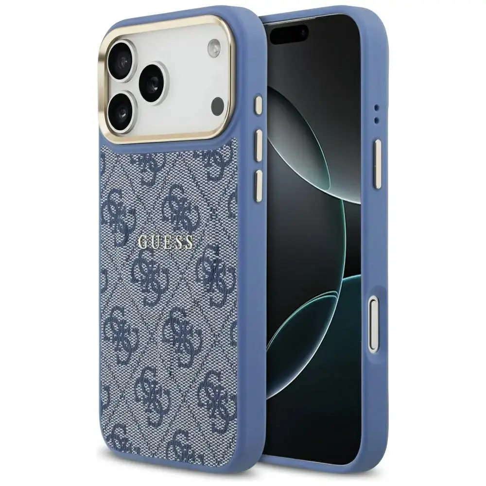 Guess 4G PU Classic Logo MagSafe Case for iPhone 17 Pro Max - Blue