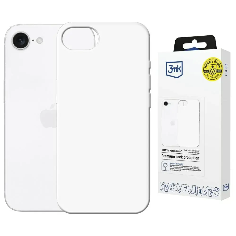 3MK Hardy MagSilicone Case for Apple iPhone 16e White