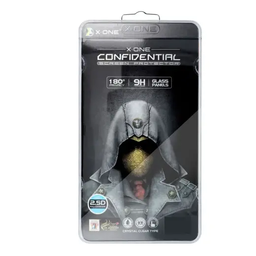X-ONE Full Cover Extra Strong Privacy - for iPhone 13/13 Pro/14/16e 6,1" (full glue) tempered glass 9H