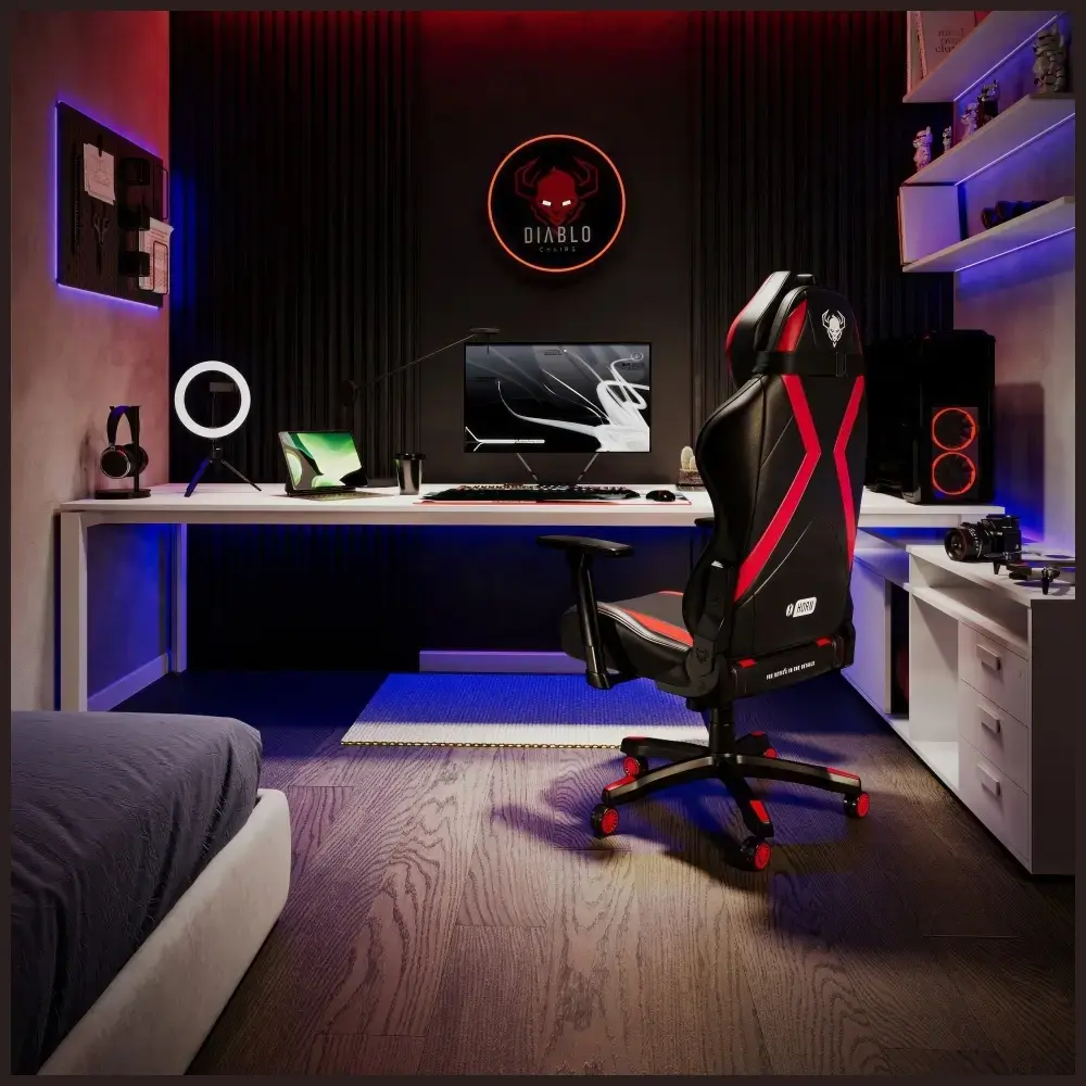 Gaming chair Diablo Chairs X-Horn 2.0 Normal Size black-red
