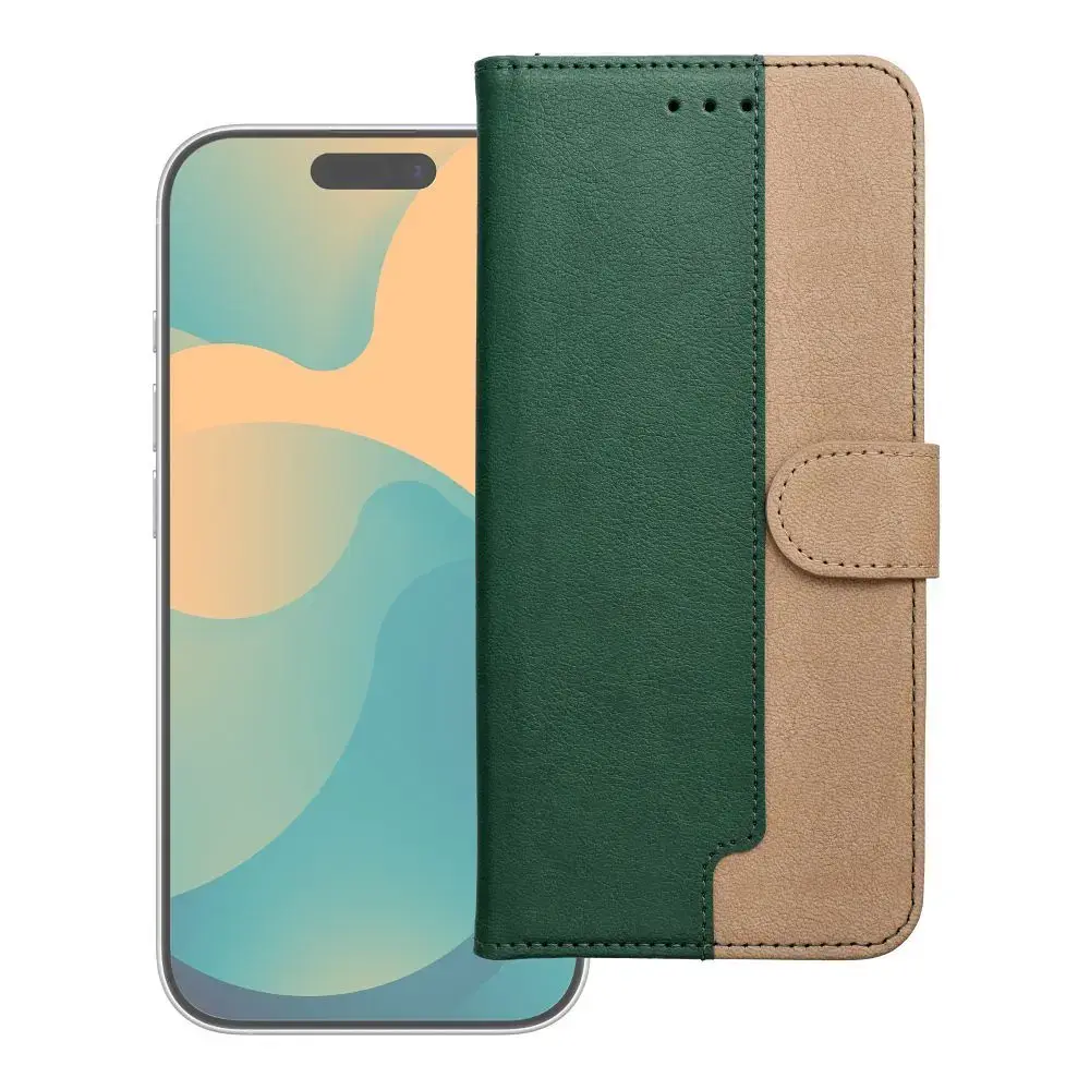 Flip case for Motorola G17 POWER Split Book green and gold