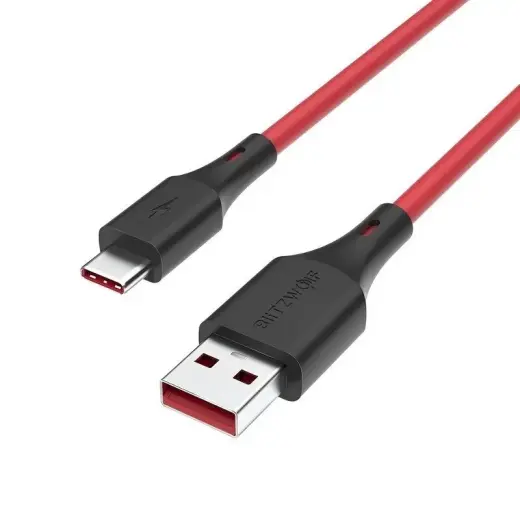 BlitzWolf BW-TC19 Universāls Type-C Datu un uzlādes Kabelis 0.9m Sarkans