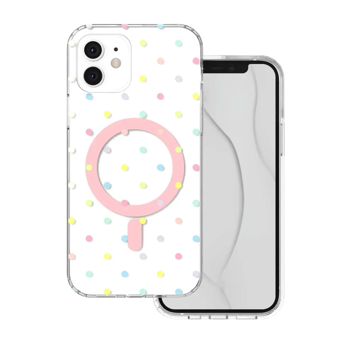 Bubble Dots Mag case for iPhone 12 / 12 Pro 6,1" white