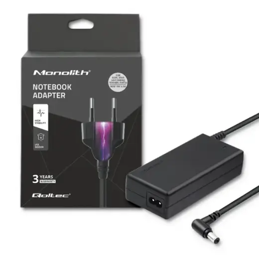 Qoltec Power adapter for laptop 90W | 19V | 4.9A | 5.5*2.5 | +power cable
