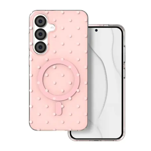 Bubble Dots Mag telefoni ümbris MagSafe toega Samsung Galaxy S24 (S921) | S25 (S931) roosa