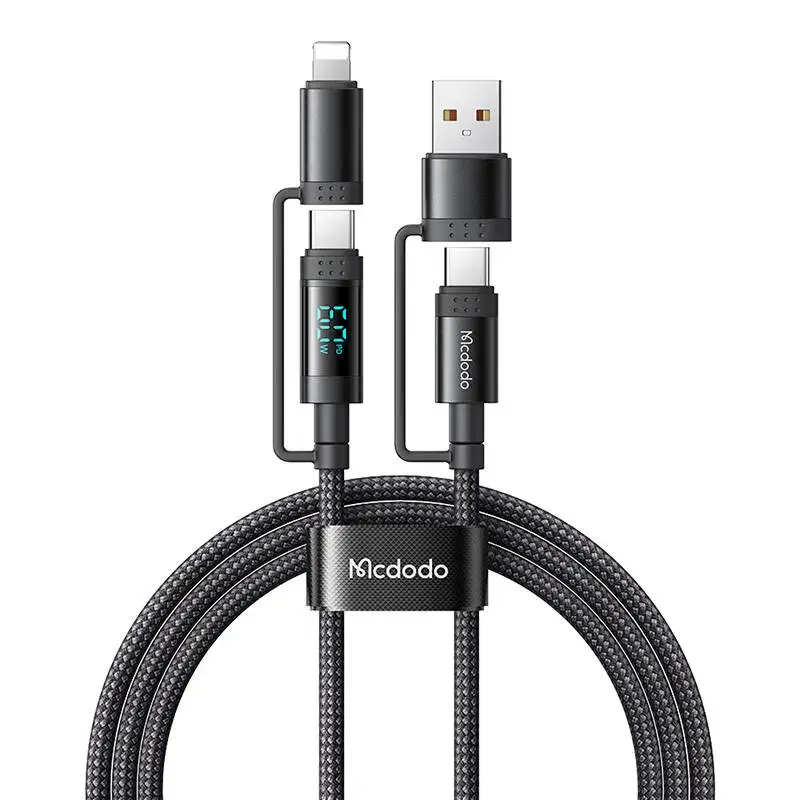 McDodo 4-in-1 USB-C|A to USB-C|Lightning cable CA-1990 1.2m (black)