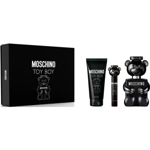 Moschino Moschino Toy Boy for Men 3 Pc Gift Set 3.4oz EDP Spray, 0.34oz EDP Spray, 3.4oz Body Gel