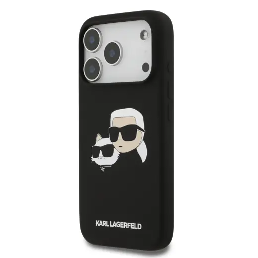 Karl Lagerfeld Liquid Silicone Double Heads MagSafe Case for iPhone 17 Pro Black