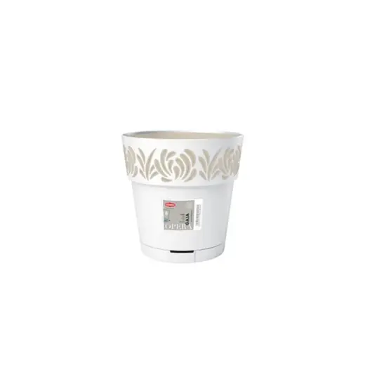 Lillepott koos kandikuga Gaia Ø15x15cm valge