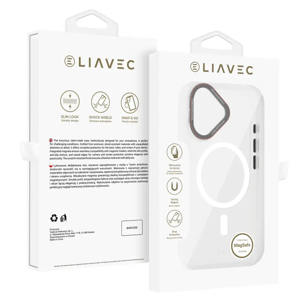 Liavec Hybrid maciņš ar MagSafe atbalstu telefonam iPhone 16 caurspīdīgs