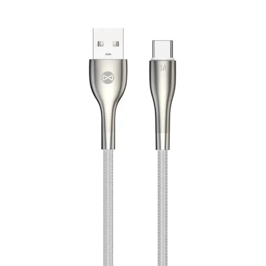 Forever Sleek datu pārraides un uzlādes vads | USB-A uz USB-C | 15W | 1m | balts