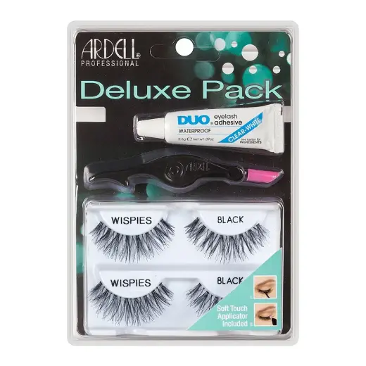 Ardell, Deluxe Pack, Wispies Lashes with Applicator and Eyelash Adhesive, 1 Set