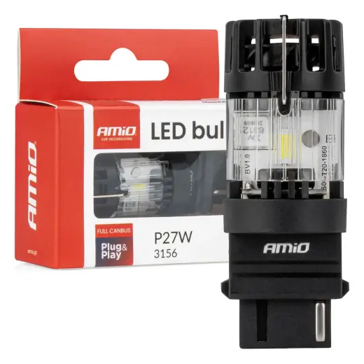 LED bulb LumiTec 3156 P27W 12V FULL CANBUS white 1 pc AMIO-04690