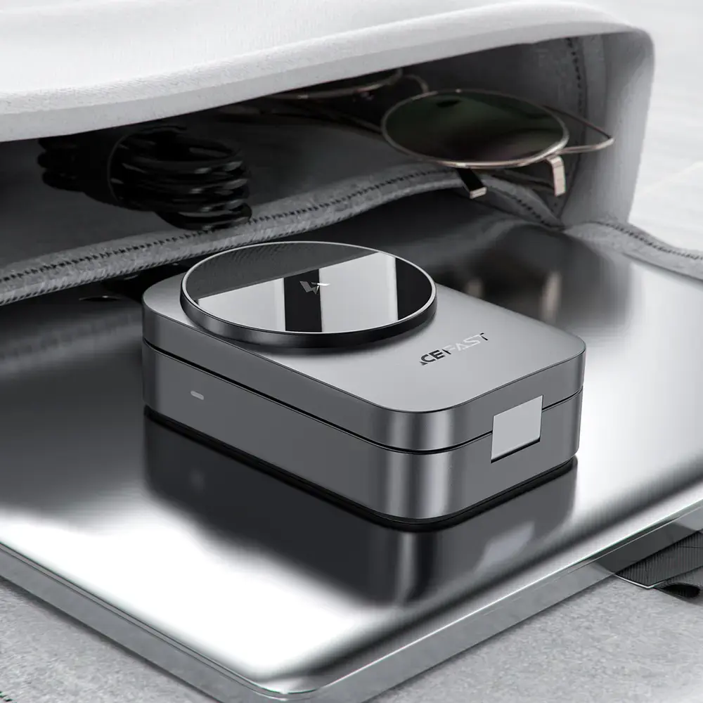 Acefast E22 3-in-1 bezvadu lādētājs | Qi | Saderīgs ar MagSafe | 15W | pelēks