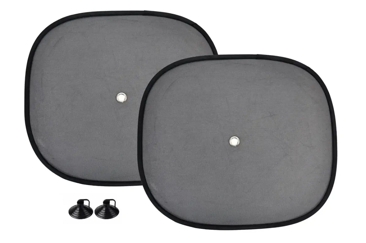 Sun blinds 44x38cm, 2 pieces, black, nylon mesh