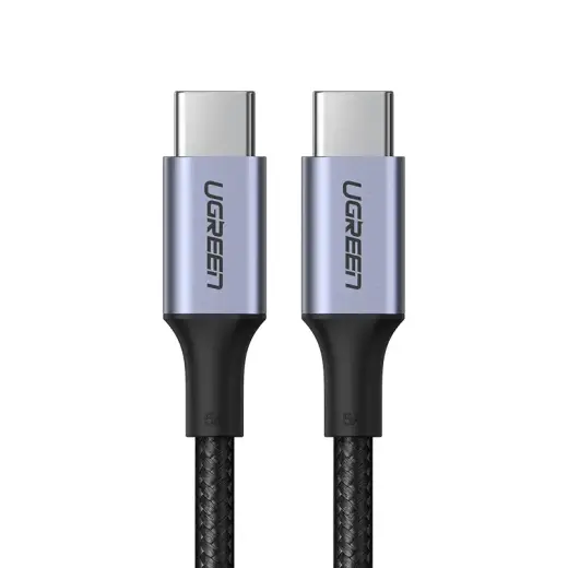 Ugreen US316 datu pārraides un uzlādes vads | USB-C uz USB-C | 25W | 0.5m | pelēks