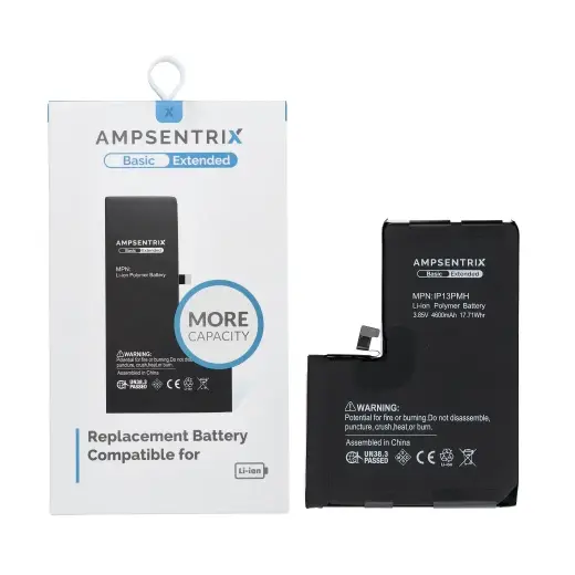  AmpSentrix Basic battery for iPhone 13 Pro Max (high capacity 4600 mAh)