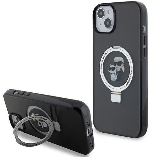Karl Lagerfeld KLHMP15MHMRSKCK iPhone 15 Plus | 14 Plus 6.7"czarny|black hardcase Ring Stand Karl&Choupettte MagSafe
