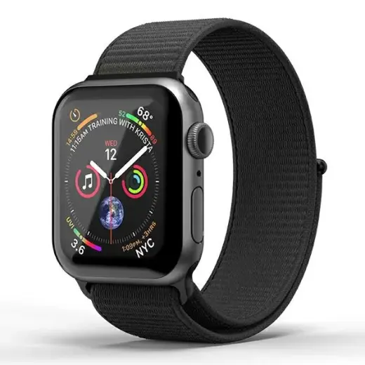 SuperDry Watchband Apple Watch 38|40|41 mm Series 4|5|6|7|8|SE|SE 2 Nylon Weave czarny|black 41673