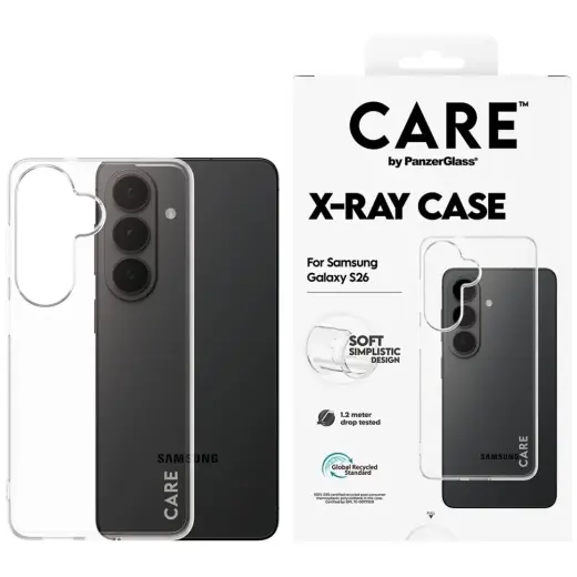 CARE by PanzerGlass X-Ray telefono dėklas Samsung Galaxy S26 (S942) skaidrus