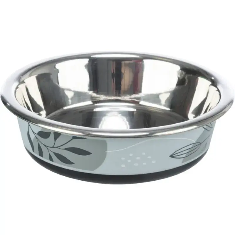 Bļoda dzīvniekiem, metāls - Trixie Bowl, sainless steel/ plastic/ rubber 0.8 l/17cm
