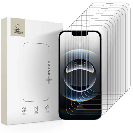 SZKŁO HARTOWANE TECH-PROTECT BUNDLE 10-PACK IPHONE 13 / 13 PRO / 14 / 16E CLEAR