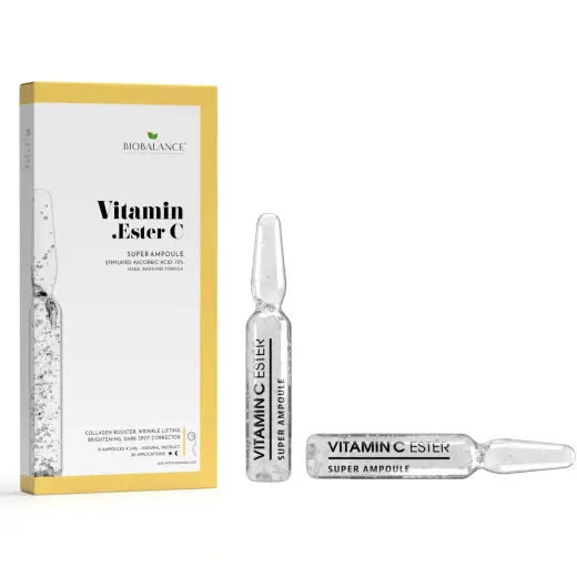 Bio Balance, Vitamin Ester C, Brightening & Lifting, Day & Night, Ampoules Treatment Serum, Wrinkles & Dullness & Uneven Skin Tone, For Face, For Women, 10 pcs, 2 ml