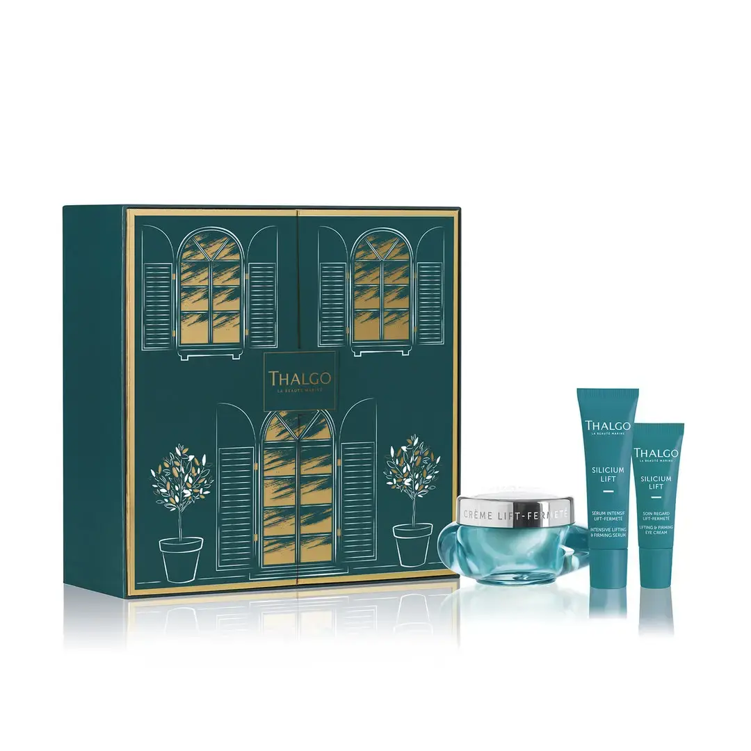 Set Thalgo: Silicium Marine, Anti-Wrinkle, Day, Cream, For Face, 50 ml + Silicium Marine, Firming, Night, Serum, For Face, 30 ml + Silicium Marine, Day, Eye Cream, 10 ml