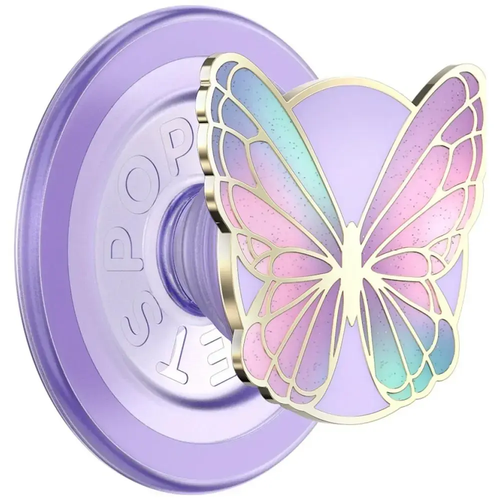 PopSockets Enamel Butterfly Prism   MagSafe phone grip and stand lavender
