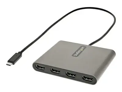 StarTech.com USB C to 4 HDMI Adapter, External Video & Graphics Card, USB Type-C to Quad HDMI Monitor Display Adapter Dongle, 1080p 60Hz, Video Converter, Supports Windows - USB-C Multi Monitor Adapter - adapter cable - HDMI | USB - 50 cm