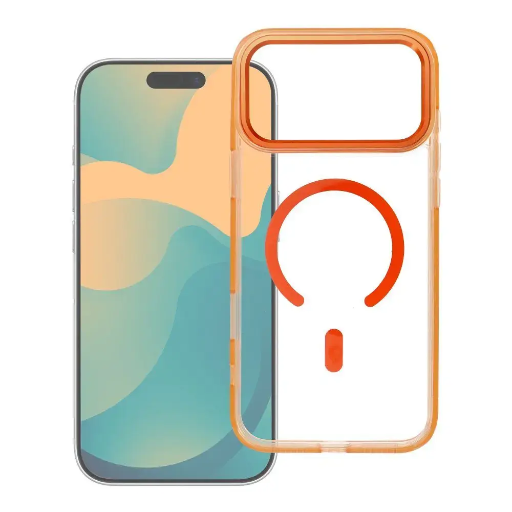 Frame Clear Hybrid phone case with MagSafe support for iPhone 17 Pro Max | iPhone 18 Pro Max orange