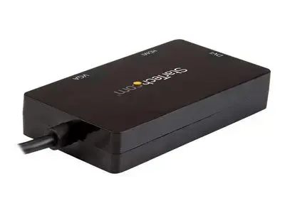 StarTech.com 4K USB C to HDMI, VGA & DVI Multi Port Video Display Adapter for Mac | Windows Laptop & Monitor (CDPVGDVHDBP) - external video adapter