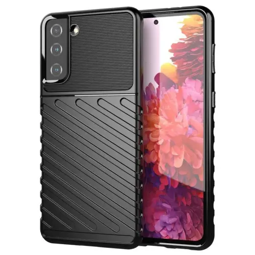 Thunder Case lankstus šarvuotas telefono dėklas Samsung Galaxy S22+ (S906) juodas