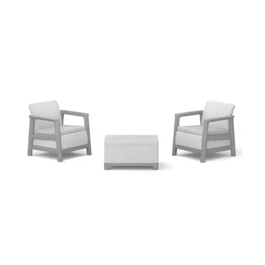 Dārza mēbeļu komplekts Scandi Linea Balcony Set gaiši pelēks/tumša tērauda pelēks