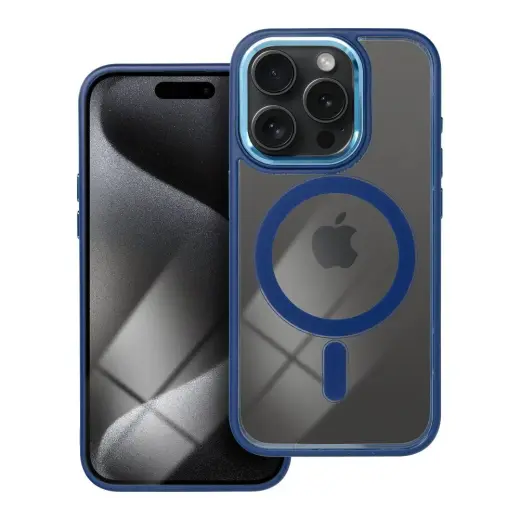 Color Edge Mag telefoni ümbris MagSafe toega iPhone 15 Pro sinine
