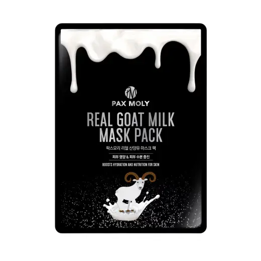 PaxMoly, Real Goat Milk, Hydrating & Nourishing, Sheet Mask, Face, Day & Night, 25 ml