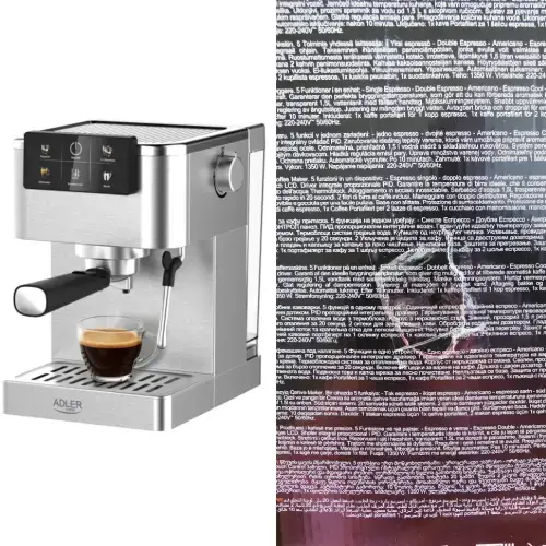 Adler AD 4390 Espresso automāts 1350W (Bojāts iepakojums)